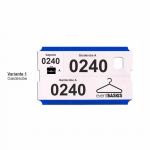 Garderobenmarken selbstklebend Papier Rolle - Logodruck - drei Abschnitte, perforiert